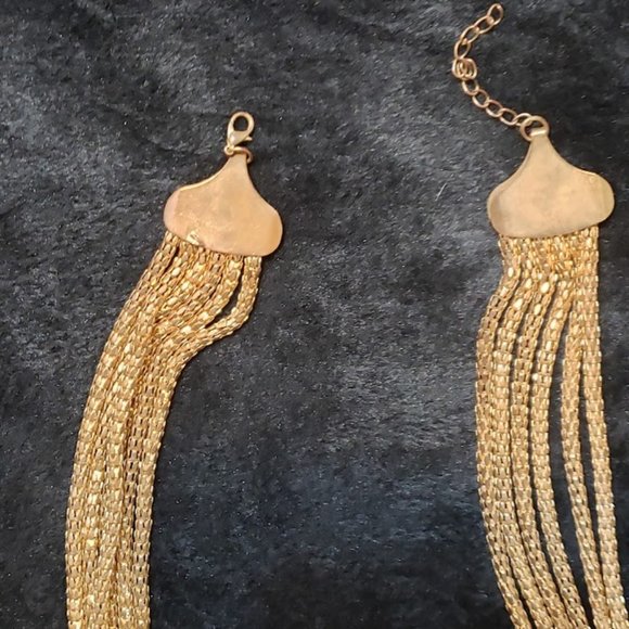 Vintage Burnished Gold Tone Bib Choker - Picture 3 of 6